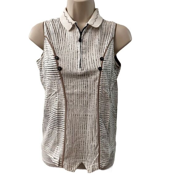 Jamie Sadock ~ Women’s Collared  Sleeveless Top ~ size Medium ~ 100% Cotton - Picture 1 of 14